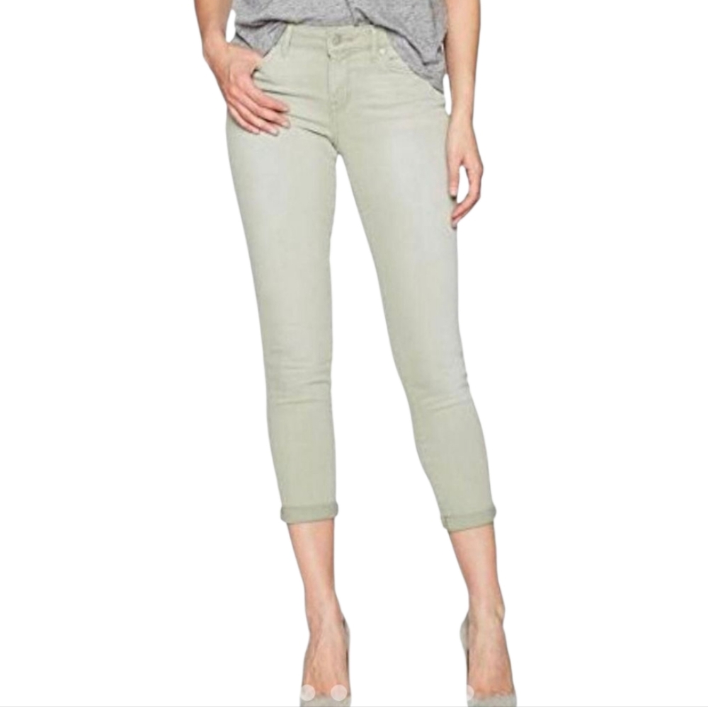 Jessica Simpson rolled crop skinny light green jeans size 12